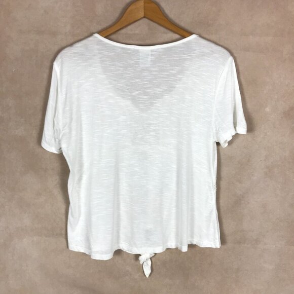 AMERICAN RAG CIE White Knit Tie Front Top NWOT SMALL - Picture 6 of 8